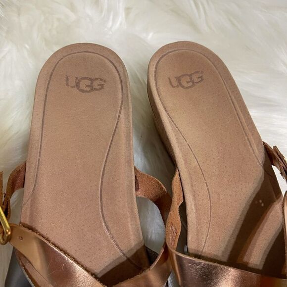 UGG gold wedge cork sandals, size 10‎ - Picture 2 of 13